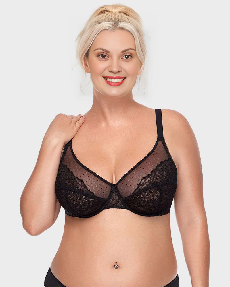 Full Coverage Lace Minimizer Bra - Petal - view 5