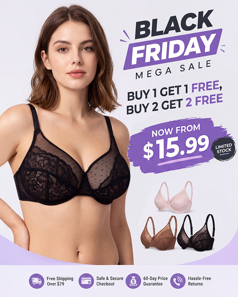 Full Coverage Lace Minimizer Bra - Petal