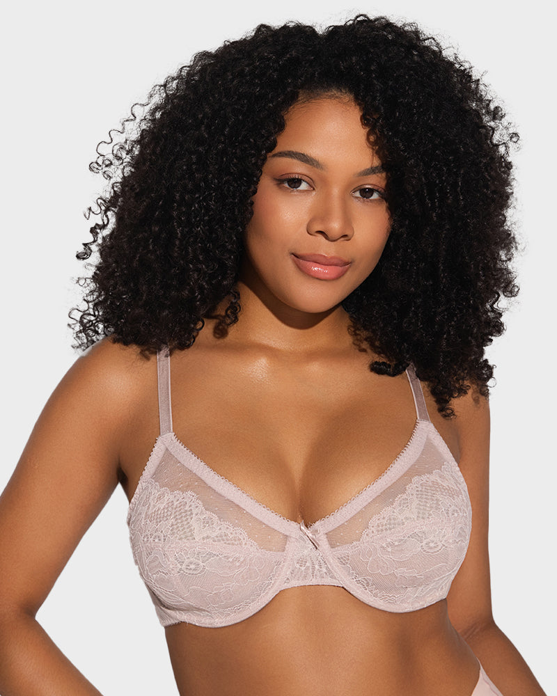 Full Coverage Lace Minimizer Bra - Petal - view 10