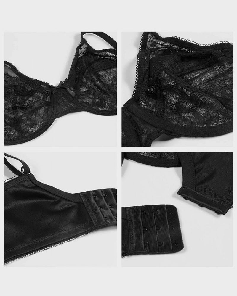 Full Coverage Lace Minimizer Bra - Petal - view 18