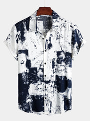 Men's Retro Short Sleeve Holiday Casual Shirt