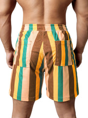 Men's Casual Retro Striped Beach Shorts