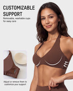 Halter Open-Back Low-Impact Sports Bra - view 4