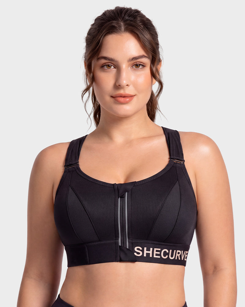 High-Impact Adjustable Zip-Front Sports Bra - view 12