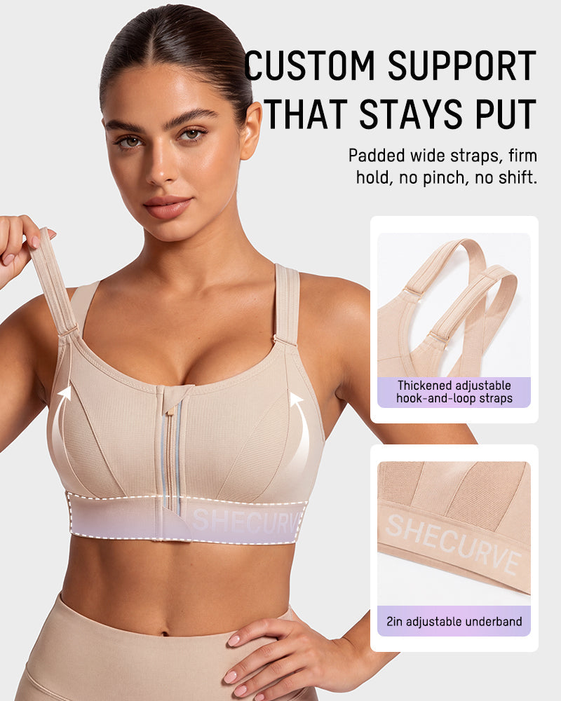 High-Impact Adjustable Zip-Front Sports Bra - view 4