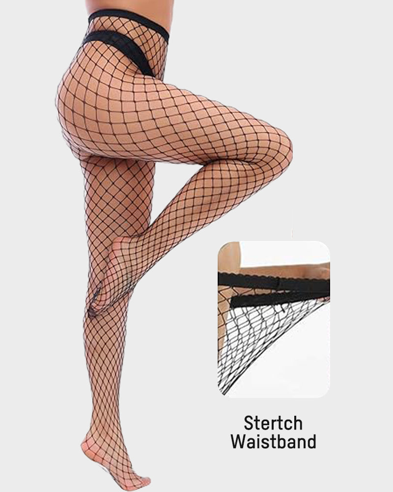 High-Waist Classic Fishnet Pantyhose – 4 Mesh Styles - view 8