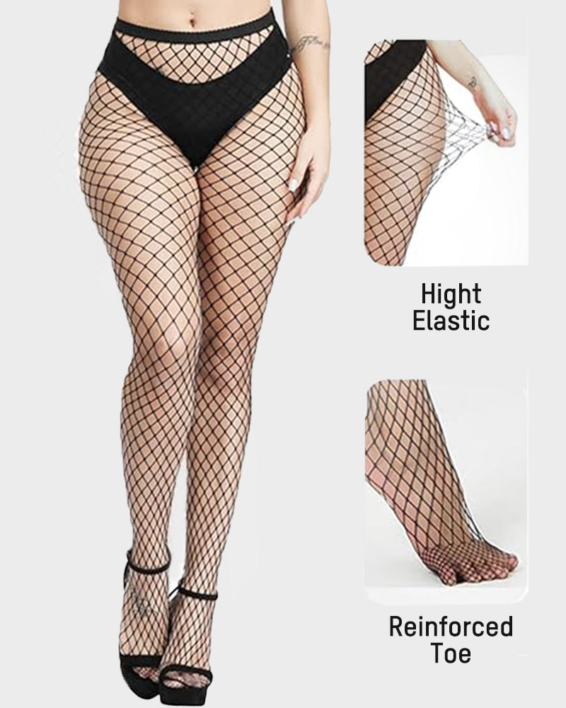 High-Waist Classic Fishnet Pantyhose – 4 Mesh Styles - view 9