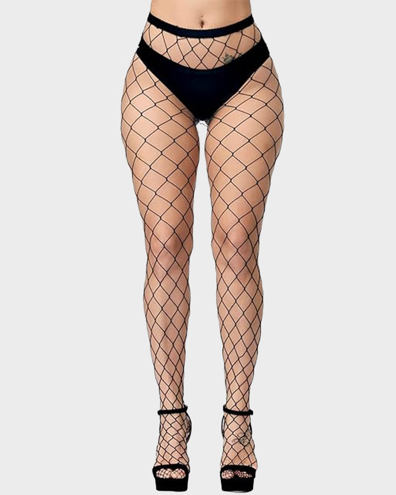 High-Waist Classic Fishnet Pantyhose – 4 Mesh Styles - view 7