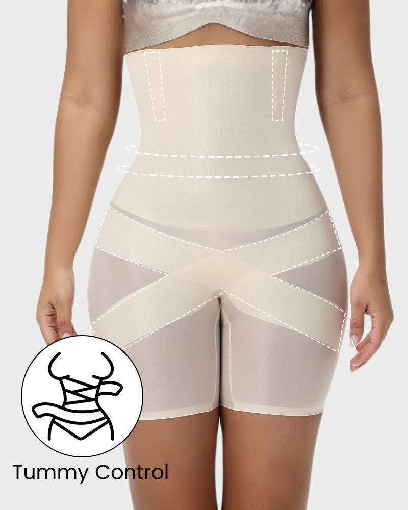 High-Waist Cross Compression Shaping Shorts - view 7