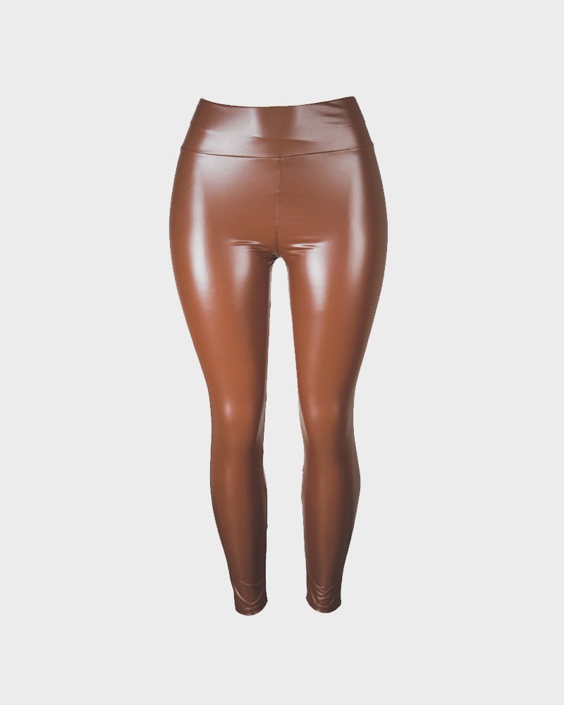 High-Waist Faux Leather Leggings - view 15