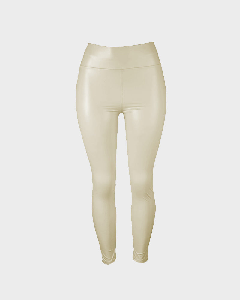High-Waist Faux Leather Leggings - view 27