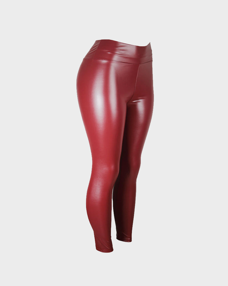 High-Waist Faux Leather Leggings - view 25