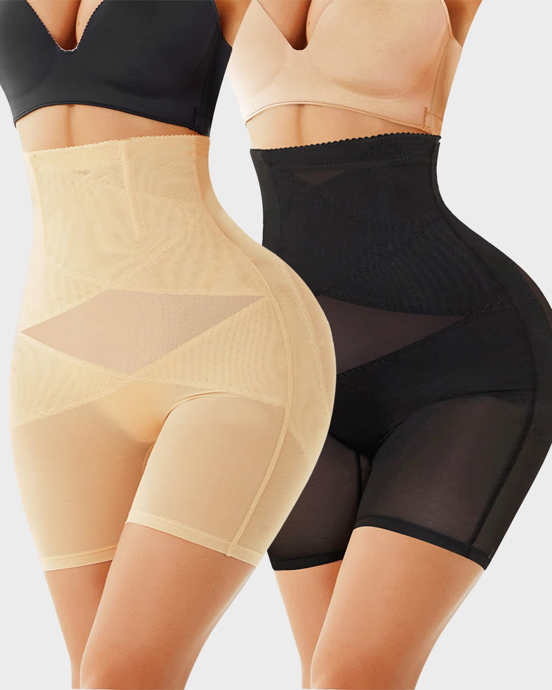 High-Waist Mesh Tummy Control Shapewear Shorts - view 12