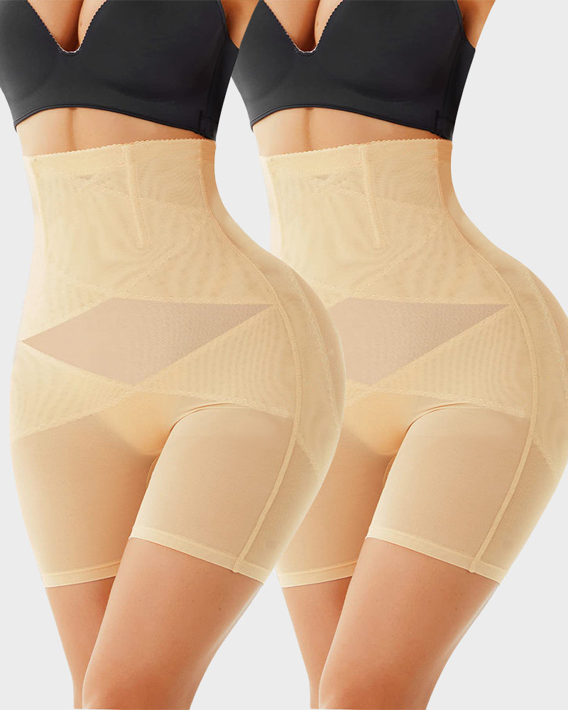 High-Waist Mesh Tummy Control Shapewear Shorts - view 11