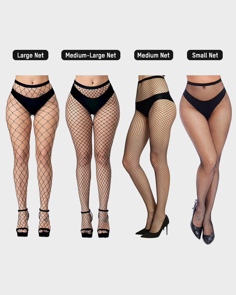High-Waist Classic Fishnet Pantyhose – 4 Mesh Styles - view 12