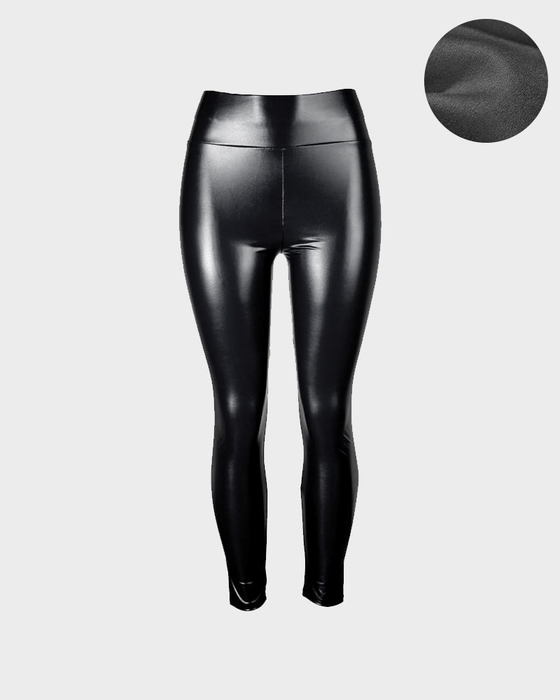 High-Waist Faux Leather Leggings - view 12