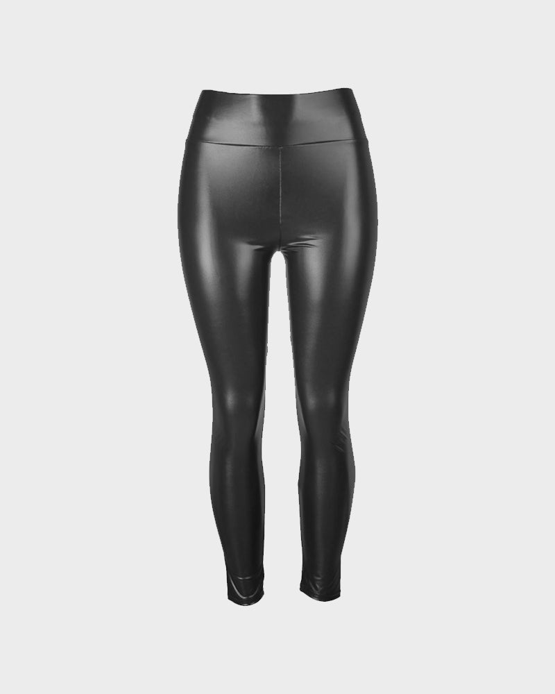 High-Waist Faux Leather Leggings - view 13
