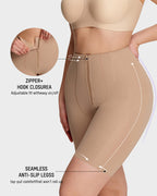 High-Waist Zip-Up Shaping Shorts - view 3