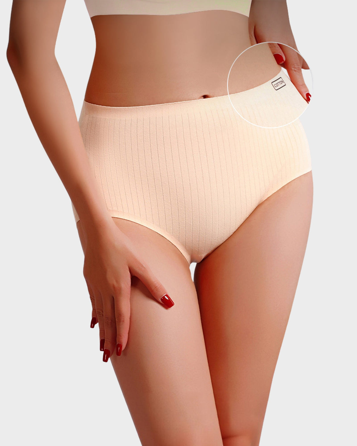 High-Waisted Cotton Seamless Lifting Briefs (4 Pack) - view 2