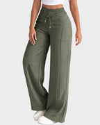 High-Waisted Drawstring Wide-Leg Pants - view 13