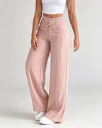 High-Waisted Drawstring Wide-Leg Pants - view 6