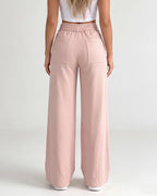High-Waisted Drawstring Wide-Leg Pants - view 7