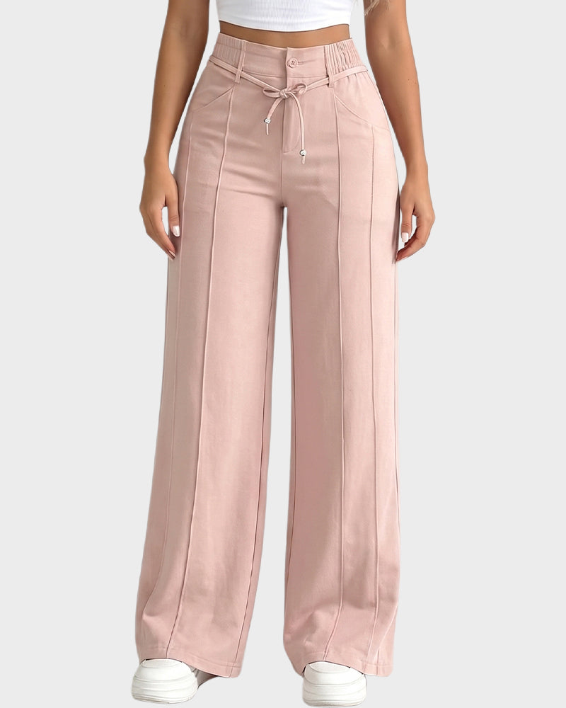 High-Waisted Drawstring Wide-Leg Pants - view 14
