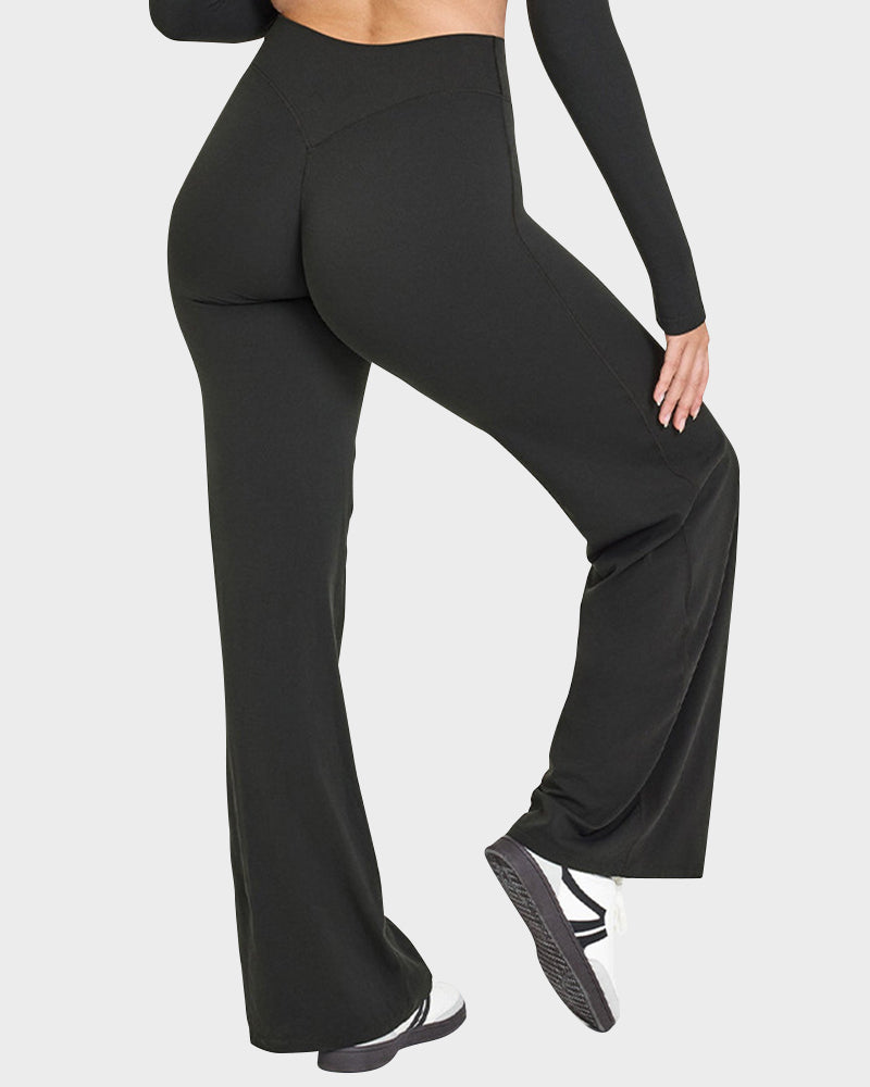 High-Waisted Elastic Wide-Leg Lounge Yoga Pants - view 6