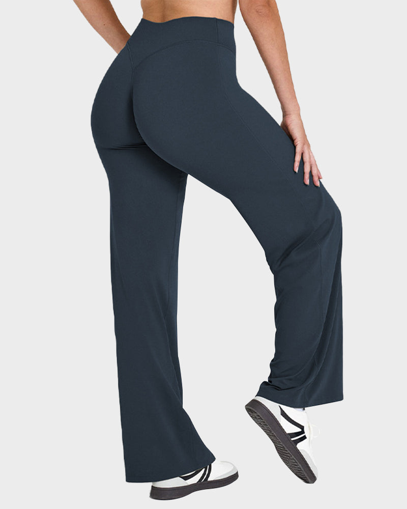 High-Waisted Elastic Wide-Leg Lounge Yoga Pants - view 8