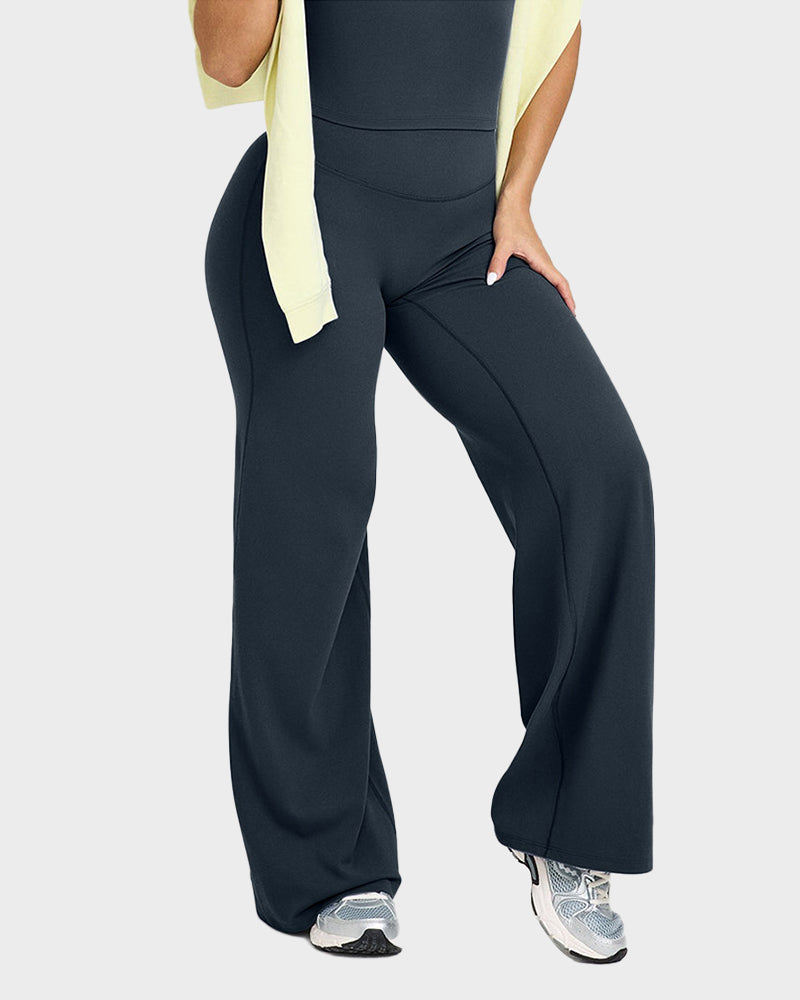 High-Waisted Elastic Wide-Leg Lounge Yoga Pants - view 7