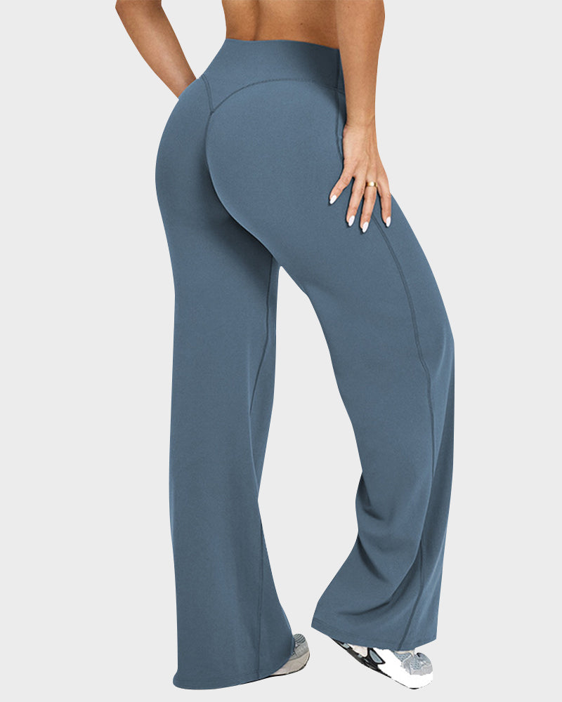 High-Waisted Elastic Wide-Leg Lounge Yoga Pants - view 2