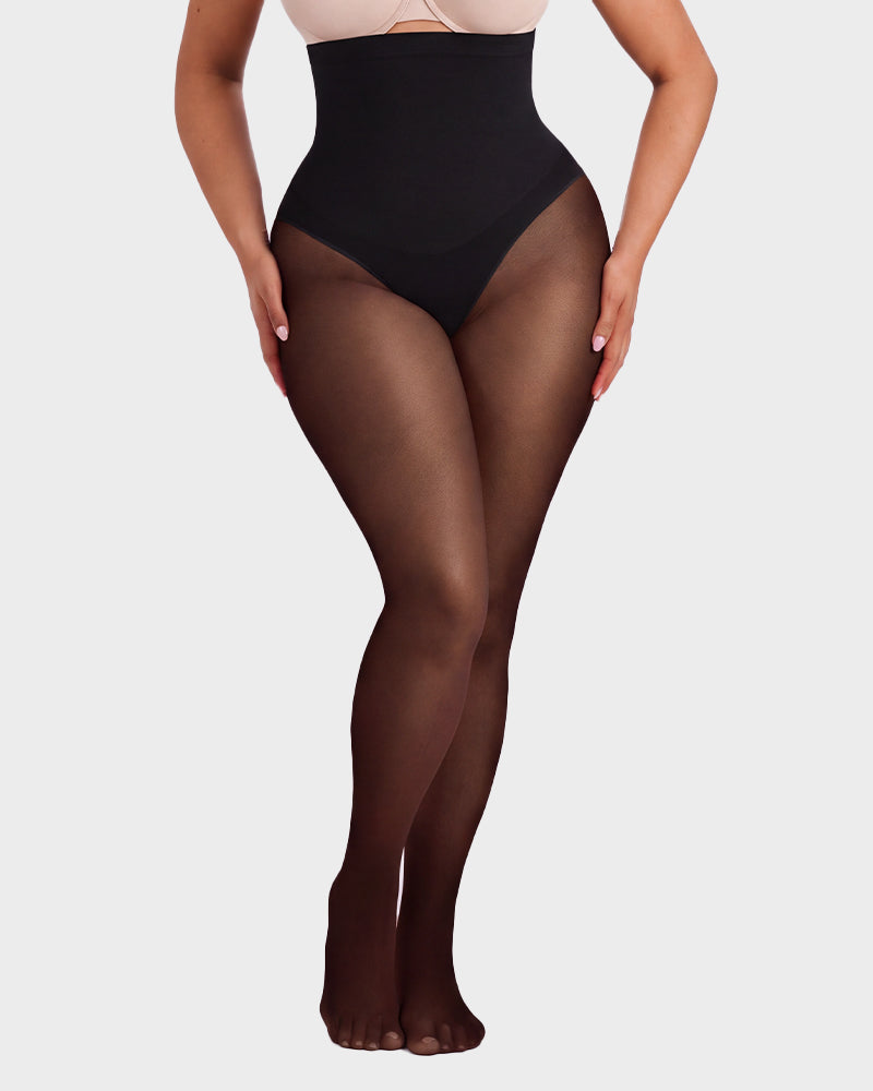 High-Waisted Floral Lace Shaping Tights - view 25