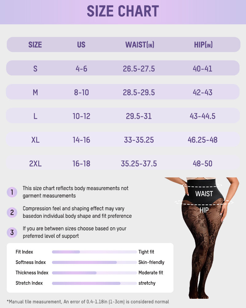 High-Waisted Floral Lace Shaping Tights - view 28