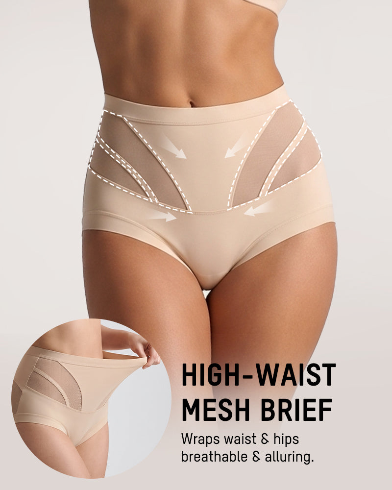 High-Waisted Mesh-Panel Full-Coverage Briefs (6-Pack) - view 3