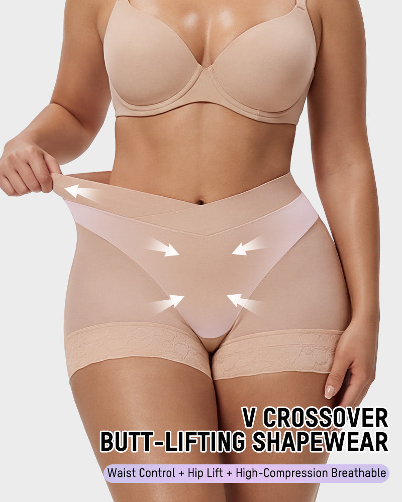 High-Waisted Tummy-Control Butt-Lifting Shaping Shorts - view 4