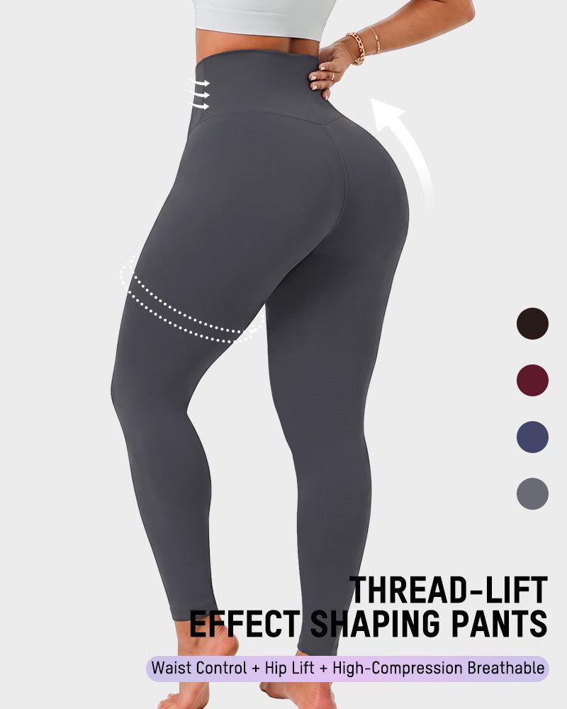 High-Waisted Tummy Control Butt-Lift Shaping Leggings - view 2