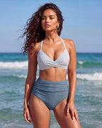 High-Waisted Tummy Control Mesh Bikini Set - view 10