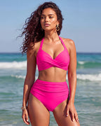 High-Waisted Tummy Control Mesh Bikini Set - view 21