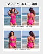 High-Waisted Tummy Control Mesh Bikini Set - view 4