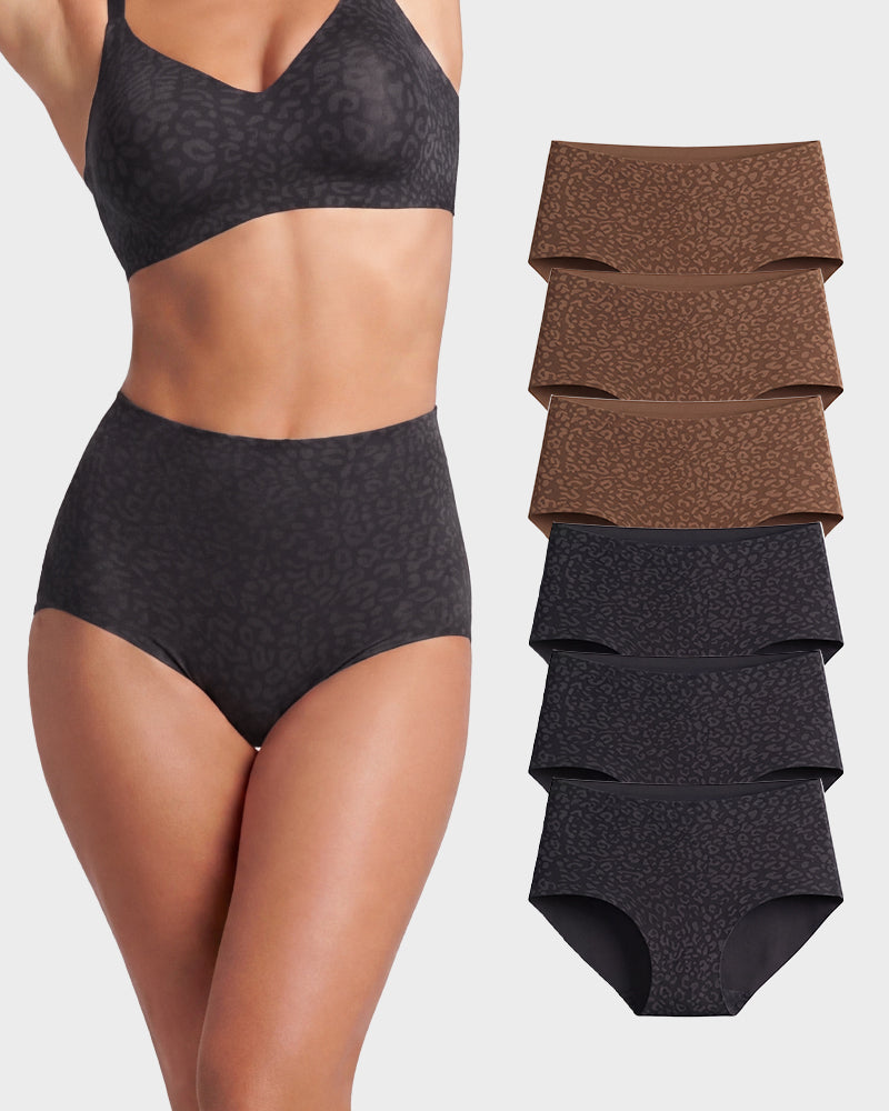 High Waist Seamless Leopard Tummy Brief(6  Pack) - view 2