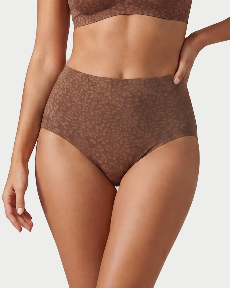 High Waist Seamless Leopard Tummy Brief(6  Pack) - view 12