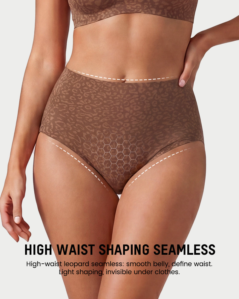 High Waist Seamless Leopard Tummy Brief(6  Pack) - view 3