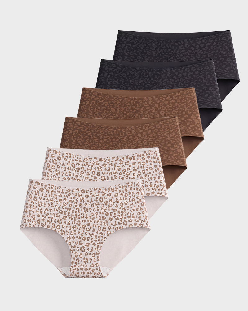 High Waist Seamless Leopard Tummy Brief(6  Pack) - view 7