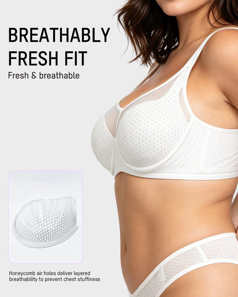 Honeycomb™  Mesh Underwire Minimizing Bra - view 4