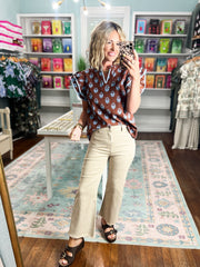 So Delightful Frayed Hem Straight Pants - Ash Mocha