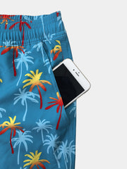 Men's Funny Print Quick Dry Zipper Pockets Beach Shorts Swim Trunks