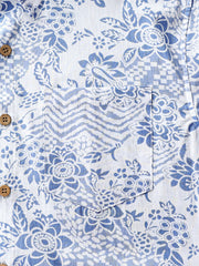 Men’s Vintage Boho Printed Cotton Cool Comfort Beach Party Holiday Short Sleeve Shirt