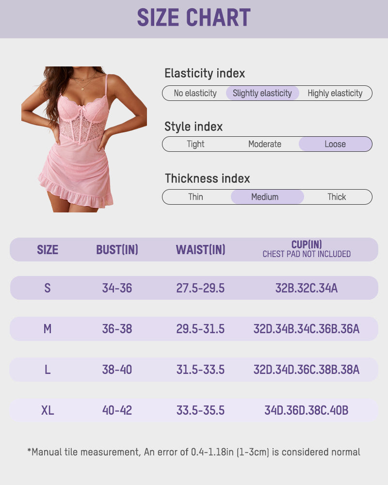 Lace Corset Mesh Babydoll Nightdress - view 17