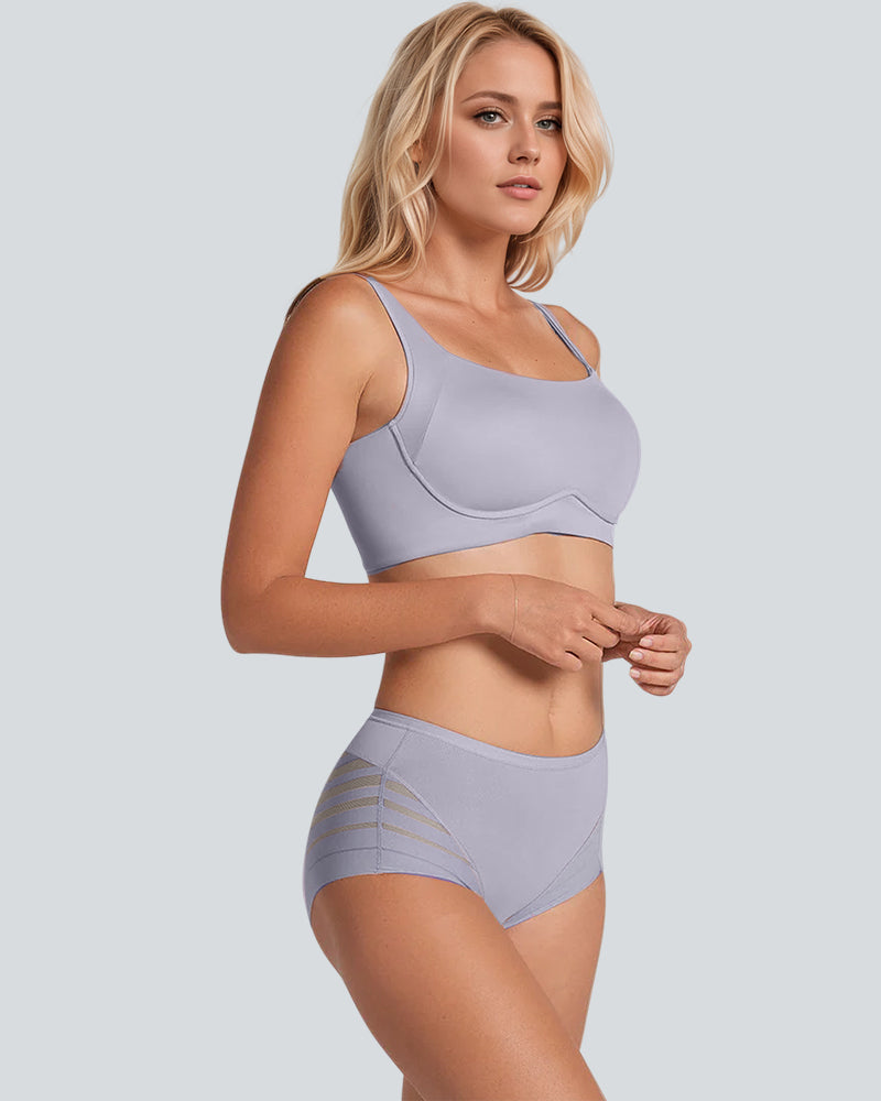 Seamless Breathable Lace Mid-Rise Panties - view 16