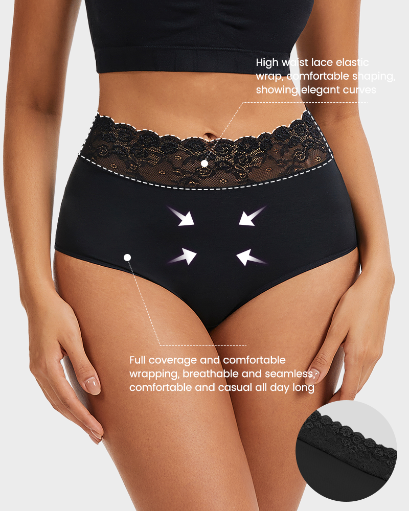 Lace Trim Cotton Hipster Panties (5 Pack) - view 2